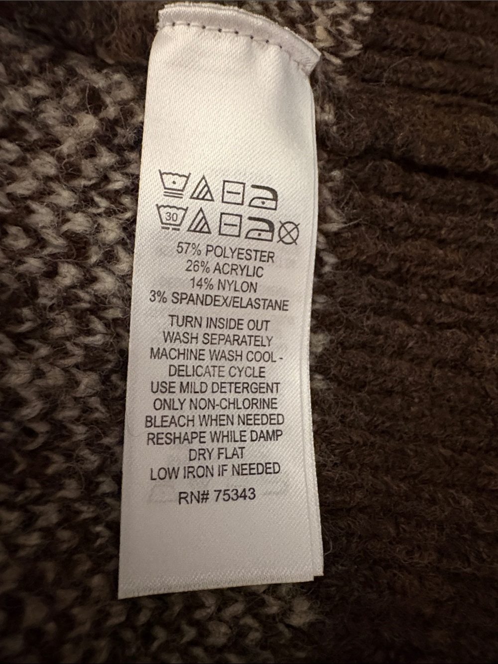 Max Studio NWT Brown Fair Isle Cropped XLarge - Picture 6 of 6